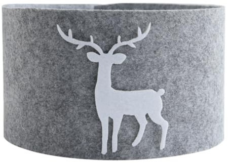 Toddmomy Grigio Natale Albero Collare Gonna Modello Renna Collare Albero di Natale Cesto Anello Base Copertura Albero di Natale Stuoia Supporto per La Fattoria Vacanza sotto La Decorazione