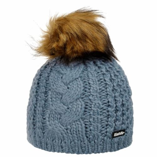 Eisbär Afra Lux Strickmütze Beanie Bommelmütze Skimütze Wintermütze Wollmütze Damen - mit Futter, Futter Herbst-Winter Winter