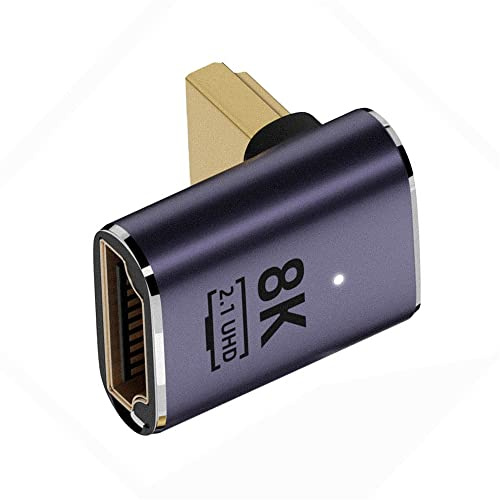 cablecc HDMI macho a HDMI 2.1 hembra perfil bajo vertical 90 grados hacia arriba inclinado adaptador de extensión UHD admite 8K 60hz HDTV