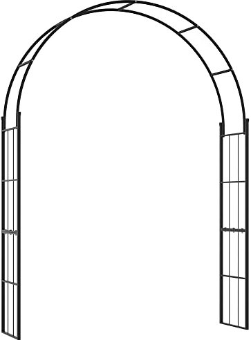 Outsunny Arco per Piante Rampicanti, Archetto da Giardino per Decorazioni ed Eventi in Metallo, 157x40x223cm, Nero