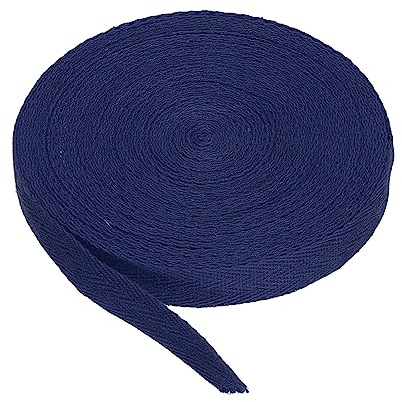 PATIKIL Baumwollband Baumwolle Gurtband 15mm x 9m, Schrägband Baumwoll Nahtband Köperband Saumband Einfassband Stoffband Webband zum Nähen für DIY Basteln Stricken Verpackungen, Navy blau