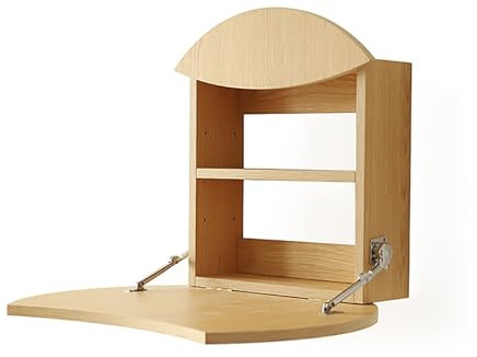 ZXTRYBHD Klappbarer Wandtisch mit Bücherregal, Laptop-Computertisch, Klapptisch Esstisch für die Wand mit Höhenverstellbaren Ablagefächern