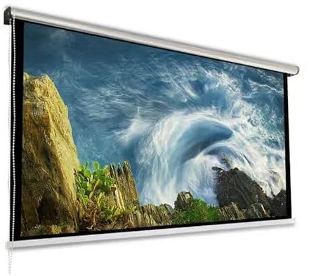 HD Manual Projector Screen, Anti-Crease Home Theater Office Wall Mounted Ceiling Pull Down Projection Screen – 60 70-4:3/16:9 Matte White Screen, Ultra Short-throw Projection Possible(16:9 72in)