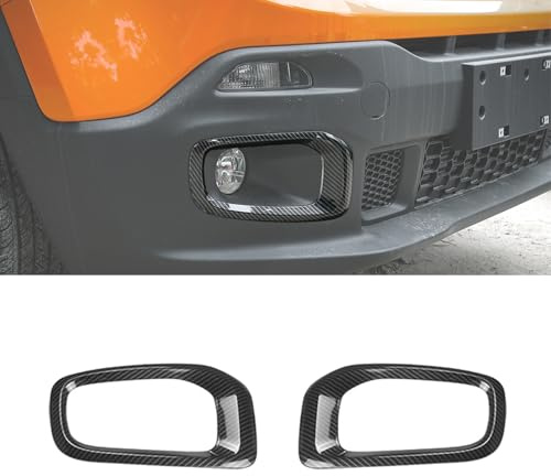 GMDUHK ABS Copertura decorativa dei fendinebbia per Jeep Renegade 2016-2018 (fibra di carbonio)