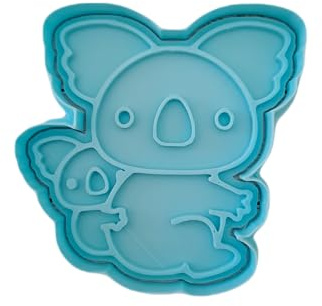 Tagliabiscotti.it - Stampo per creare decorazioni in pasta di zucchero a forma di Koala con cucciolo, per biscotti, baby shower, battesimo, compleanno - Cookies cutter - Tagliabiscotti - 8cm x 8cm