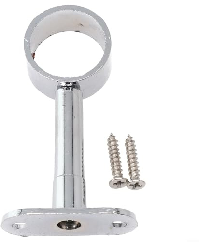 Chrom-Mittelträger für 25 mm für Kleiderstange, Länge verstellbar, stabile Ausführung (A)