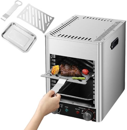 Pizza Oven Indoor,1700w,Maximum Temperature 800℃,with Temperature and Time Control Knob,0-10min Adjustable,Suitable for Steak, Chicken, Pizza, Fruits