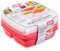 Joie Meal Seal Bento Box 3PC - Pink Mix - Stylish 4 Compartment Bento Boxes for Convenient, On-The-Go Meals