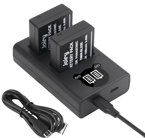 2X DMW-BLE9 DMW-BLG10 USB Double Batterie et Chargeur pour Panasonic Lumix DC-GX9 DMC-GF6 GF5 GX7 LX100 GF3 GX80 GX85 ZS60 TZ80 TZ95 ZS100 TZ100 DC-G100 TZ90 ZS70