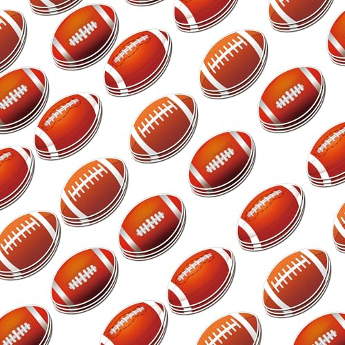 30 Pcs Sports Party Cutout Football Paper Card with Glue Points 5 inch Football Paper Cut-Outs Theme Card for Sport Theme Birthday Classroom Party Tabel