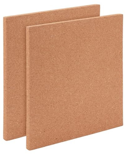OLYCRAFT 2Pcs Glass Work Surface 30x30x1.2cm Square Wood Cork Board Corks Stained Glass Cutting Board Heat Resistant Work Surfaces for DIY Crafts Table Countertop Protection