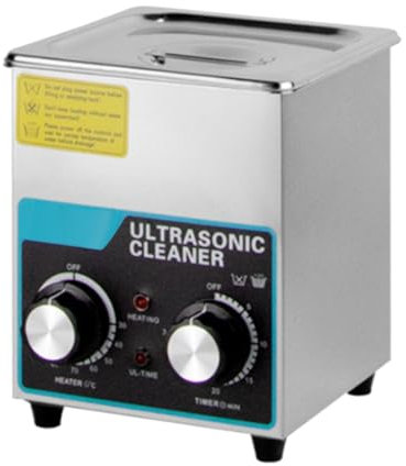 Suoumwa 2L Perilla de Acero Inoxidable 304 Limpiador Ultrasónico con Calentador y Temporizador 28/40KHZ Frecuencia Conmutable para Reloj Joyería la UE Enchufe