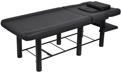 Spa Table | Stationary Heavy Duty Massage Bed - Metal Frame Esthetician Table with Adjustable Backrest for SPA Hairdressing Cosmetic