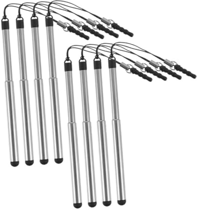 DOITOOL 8pcs Retractable Touchscreen Pen Stylus Pens for Touch Devices and Navigation Systems, Thin Phone Stylus with Comfortable Grip, Portable Lightweight Precision Touch