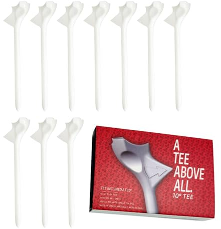 Flight Path Golf Tees - Robuste Kunststoff-Golftees Für Mehr Distanz Und Genauigkeit | 3-1/4 Zoll, 10er-Pack PP Stabiler Ballhalter Für Training & Spiel, Unzerbrechliches, Leichtes Design Für Herren-