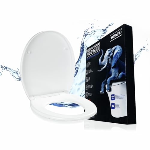 WENKO Asiento WC Mod Crevada DuroUnbreakable, resistente hasta 1500 kg, irrompible y duradero, con sistema de cierre automático Easy-Close, con paño de microfibra, 39 x 45,5 cm, blanco