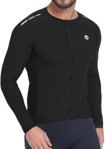 Nepest Radtrikot Herren Langarm Fahrradtrikot Herren, 4 Taschen, UPF50+ | Rennrad Trikot Herren Langarm, Atmungsaktiv, Schnelltrocknend, Reflektierend, MTB Trikot, Mountain, Fahrrad, Cycling Jersey