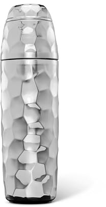 HexClad 25 oz Cocktail Shaker, Vacuum Insulated Bar Shaker with Built-In Jigger & Strainer, Leak-Proof, PVD Finish (Chrome)