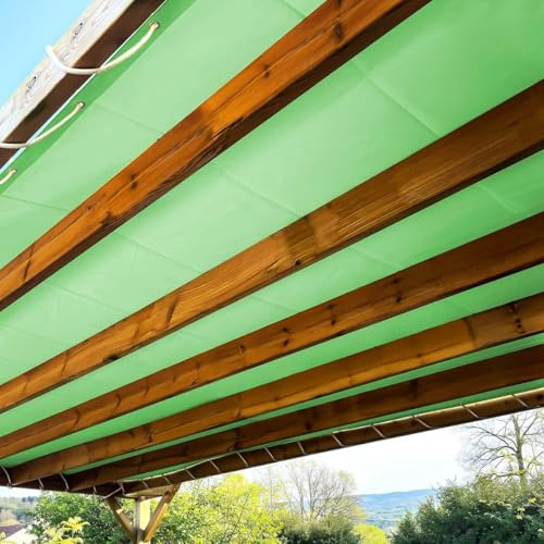 TECPLAST Toile Pergola Vert Sauge 3x4 m LP506PR - Garantie 5 Ans - Bâche Pergola ou Tonnelle étanche en PVC pour terrasse