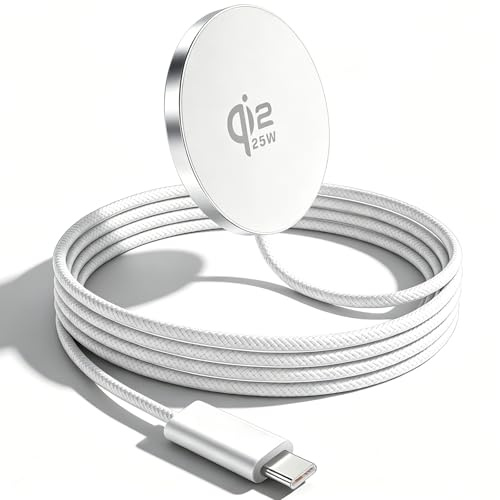 25W Wireless Charger Fast Charging Pad for iPhone 17 Air Series | Magnetic Charger Compatible with iPhone 17 Pro Max/17 Pro/17e, iPhone 16 Series, Galaxy S26 S25, Pixel 10/10a, More (White)