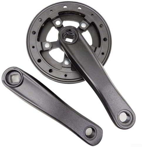 HEBEOT Juego de bielas de bicicleta cónico cuadrado de 140 mm 28T 30T 32T plato de aleación de aluminio para bicicleta plegable juvenil piezas de ciclismo compactas negro (28T)