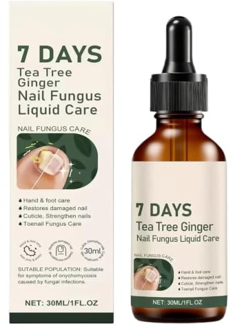 Tea Tree Ginger Nails Care Es Sence, med avancerad fuktbarriär, 30 ml, skadad tånagel reparationsbehandling, nagelstärkande vård salm, lätt återställande nagelolja, för män kvinnor vuxna