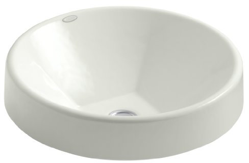 KOHLER K-2388-NY Inscribe 16-1/2 Cast Iron Wading Pool Bathroom Sink, Dune