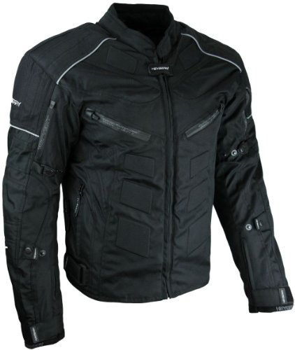 HEYBERRY Kurze Textil Motorrad Jacke Motorradjacke Schwarz