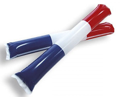 1 Paar (2 Stück) Airsticks/Klatschstangen/Lärmschläger Frankreich (Lärm-Schläger - Applaus-Schlauch - Bäng Bäng/BängBäng - Pong Pong/PongPong)