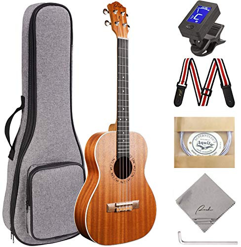 Ranch Baritone Ukulele 30 inch Ukelele Instrument Kit for Beginners Starter Pack Bundle Gig bag, Tuner, Strap, Adjustable Tool Set