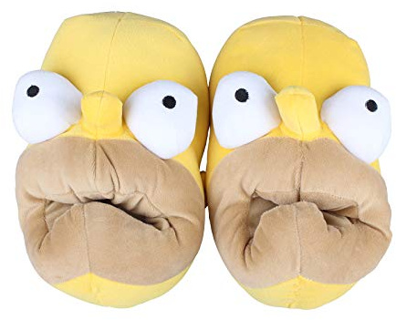 uiuoutoy Pantoufles en peluche drôles pour hommes en dessin animé pour intérieur hiver chaussures douces et chaudes pour la maison chaussures drôles unisexes confortables jaunes