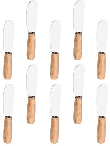 NICEXMAS Ensemble de 10 Couteaux à Beurre en Acier Inoxydable Couteau à Tartiner à Beurre de Première Qualité avec Poignée pour Sandwichs à La Crème Au Fromage Au Beurre (Couleur Assortie)