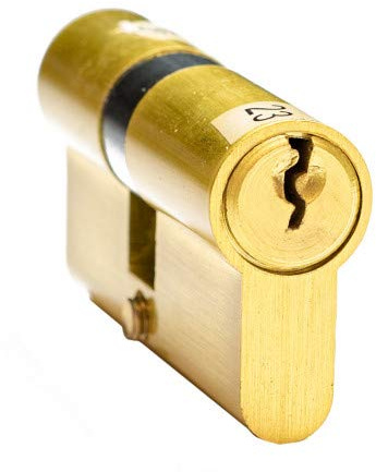 FELGNER Doppel-Zylinder Euro Zero Schließzylinder Profilzylinder Türschloss Sicherheitsschloss für Türen Haustür Wohnungstür - inkl. 3 Bart-Schlüssel | 30 / 35mm Messing