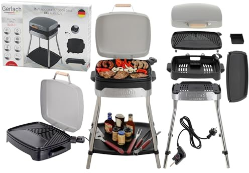 Gerlach GL 6611 Barbecue électrique 2 en 1 2500 W avec surface de plaque 40 x 36 cm
