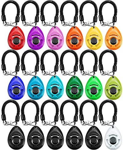 Frienda 18 Stück Hundetraining Clicker, Haustier Verhaltenstraining Clicker mit Handschlaufe für Hunde Katzen Welpen Vögel Pferde