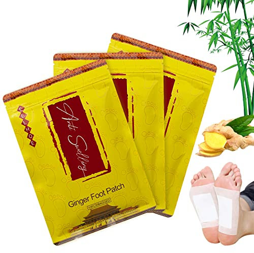 30pcs Ginger Detox Foot Pads - Anti-Swelling Ginger Detox Patches, Cleansing Foot Pads for Stress Relief & Better Sleep