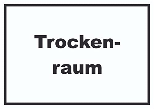 HB-Druck Trockenraum Schild mit Text Wäsche trocknen waagerecht A3 (297x420mm)