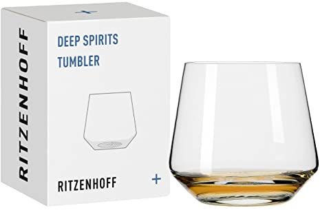 RITZENHOFF 3841003 Bicchiere in vetro 400 ml - Serie Deep Spirits No. 3 Geo - con base in cristallo a rilievo - Made in Germany
