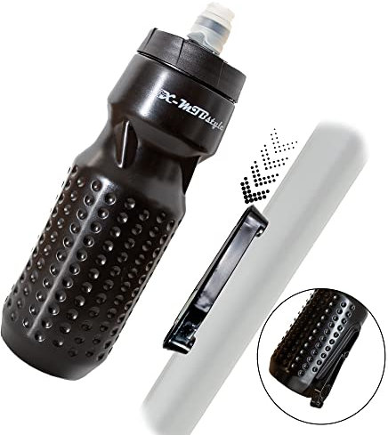 XMTBSTYLE – Bidon Velo - Porte Bidon Velo – Bouteille d´eau vtt – Water Bottle Magnetic – Magnétique Porte Boutelle - Gourde VTT avec Protection De La Tetine - Bidon Eau Sport sans BPA 750ml Noir