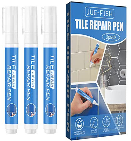 Gusengo 3 Pcs Tile Grout Pen, Tile Paint Marker Grout Repairer, Tile Grout Pen White, Tile Grout Reviver Pens For Tile Grout Wall Floor Bathrooms And Kitchen Restoring Grout Joints