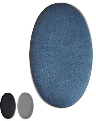 6 x Knee Pads Kids Clothing Patch Iron-On Universal Size Oval Elbow Knee Pads Dark Blue (Navy)