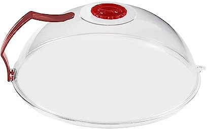 Folpus 26 cm Mikrowellen-Abdeckung, Mikrowellen-Spritzschutz, Frischhalte-Abdeckung für Restaurant, Rotes PP
