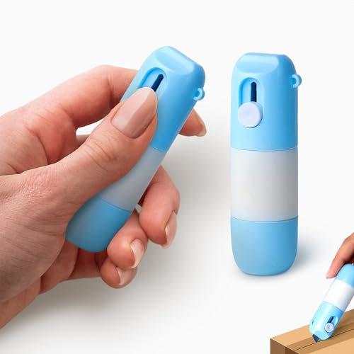 2 x Thermo-Papier-Korrekturflüssigkeit-Stift – V TOWER Unboxing Messer und Sichtschutz Papier Artefakt Cover it Korrekturflüssigkeit – 2 in 1 Thermo-Privatsphäre Stift Box Cutter Messer Ästhetischer