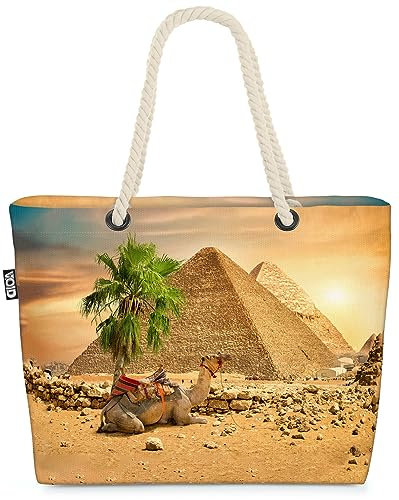 VOID Pyramiden Giza Gize Ägypten Strandtasche Shopper 58x38x16cm 23L XXL Einkaufstasche Tasche Reisetasche Beach Bag