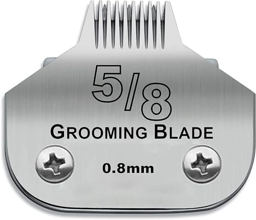BESTBOMG 5/8 Ersatzklinge für Hundepflege, kompatibel mit Heiniger/Moser Max45/Andis/Oster A5 Haarschneidemaschine für Hunde, Größe 5/8 1/32 Zoll (0,8 mm) Schnittlänge