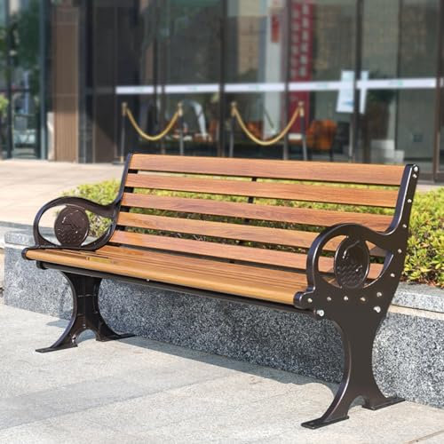 SORVA Gartenbank für den Außenbereich, Sitzbank aus Metall für die Terrasse, Parkbank mit Lattensitz, belastbar bis 300 kg, für Wintergarten, Garten, Poolrand, Terrasse (Größe: 150 cm)