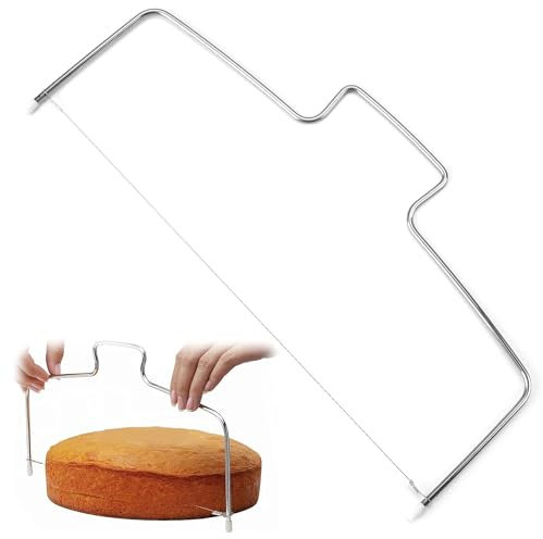 JOYVOX Professional Stainless Steel Cake Leveller - Adjustable Cake Cutter and Slicer with Dual Wire for Perfect Layering - Ideal Baking Tool for Cakes, Pastries, and Desserts