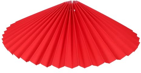 Veemoon Red Pleated Fabric Lamp Shade 31cm Umbrella Shape Iron Frame Dual Use for Table Lamp and Chandelier Easy Installation Modern Replacement Home Bedroom Restaurant 4.2cm Fitting