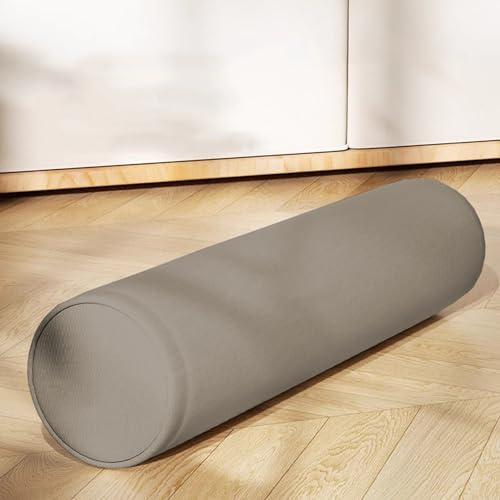 Almohadas redondas para sofá cama, cojines cilíndricos de apoyo para la espalda, cabecero y cuello, almohadas lumbares, cojines de protección para sofá cama (40 x 10 cm, caqui)