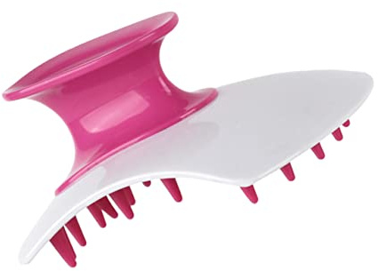 Rote Kopfhautmassagebürste aus Silikon für Shampoo und Pflege | Leichtes Design, für Zuhause und Unterwegs, Silikonbürstenkopf mit Massagestruktur